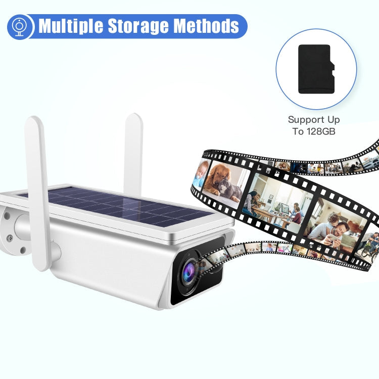 T13-2 1080P HD Solar Powered 2.4GHz WiFi Security Camera without Battery, Support Motion Detection, Night Vision, Two Way Audio, TF Card