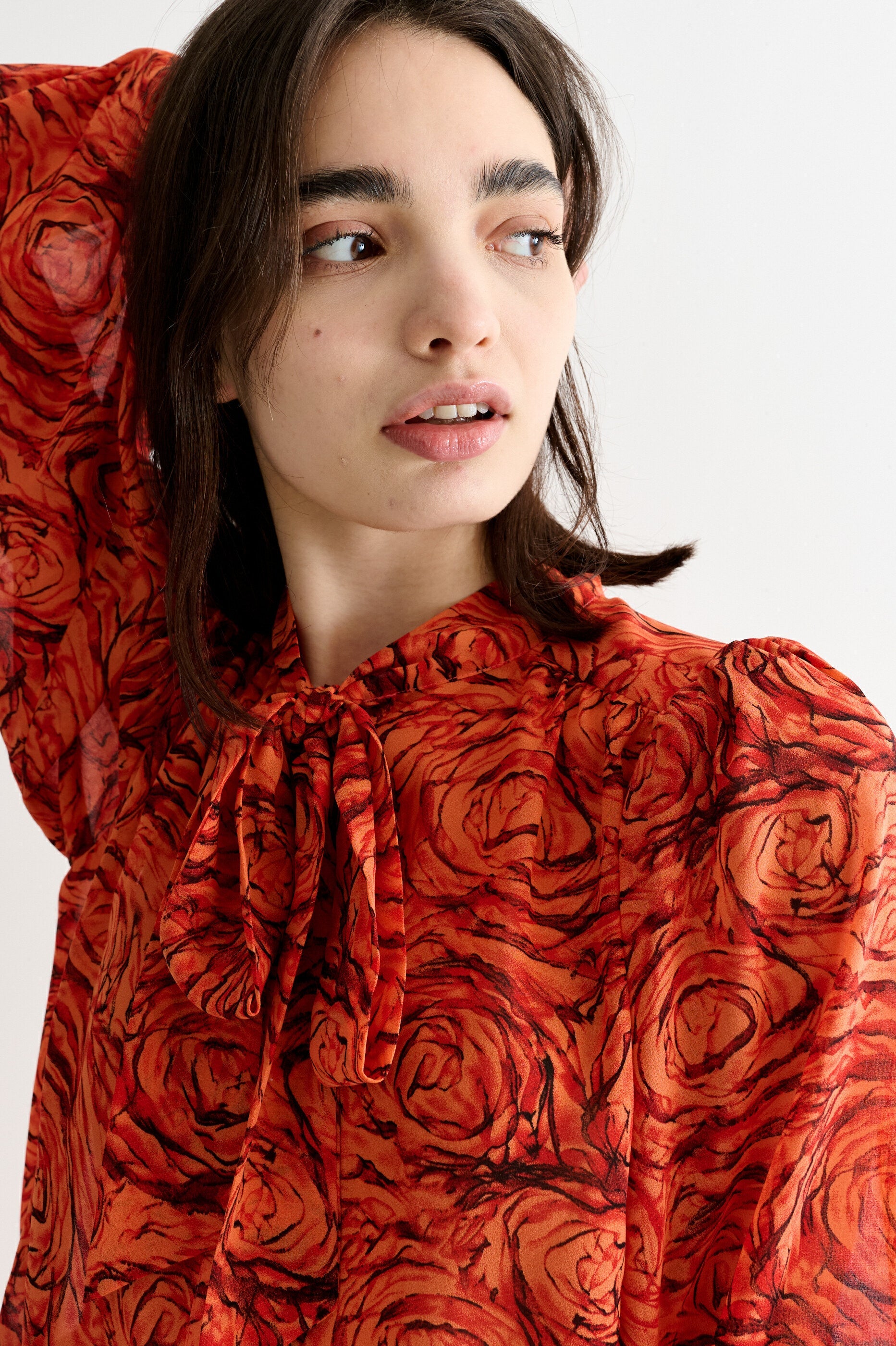 Boo Rosechild Tie Neck Blouse - Apricot