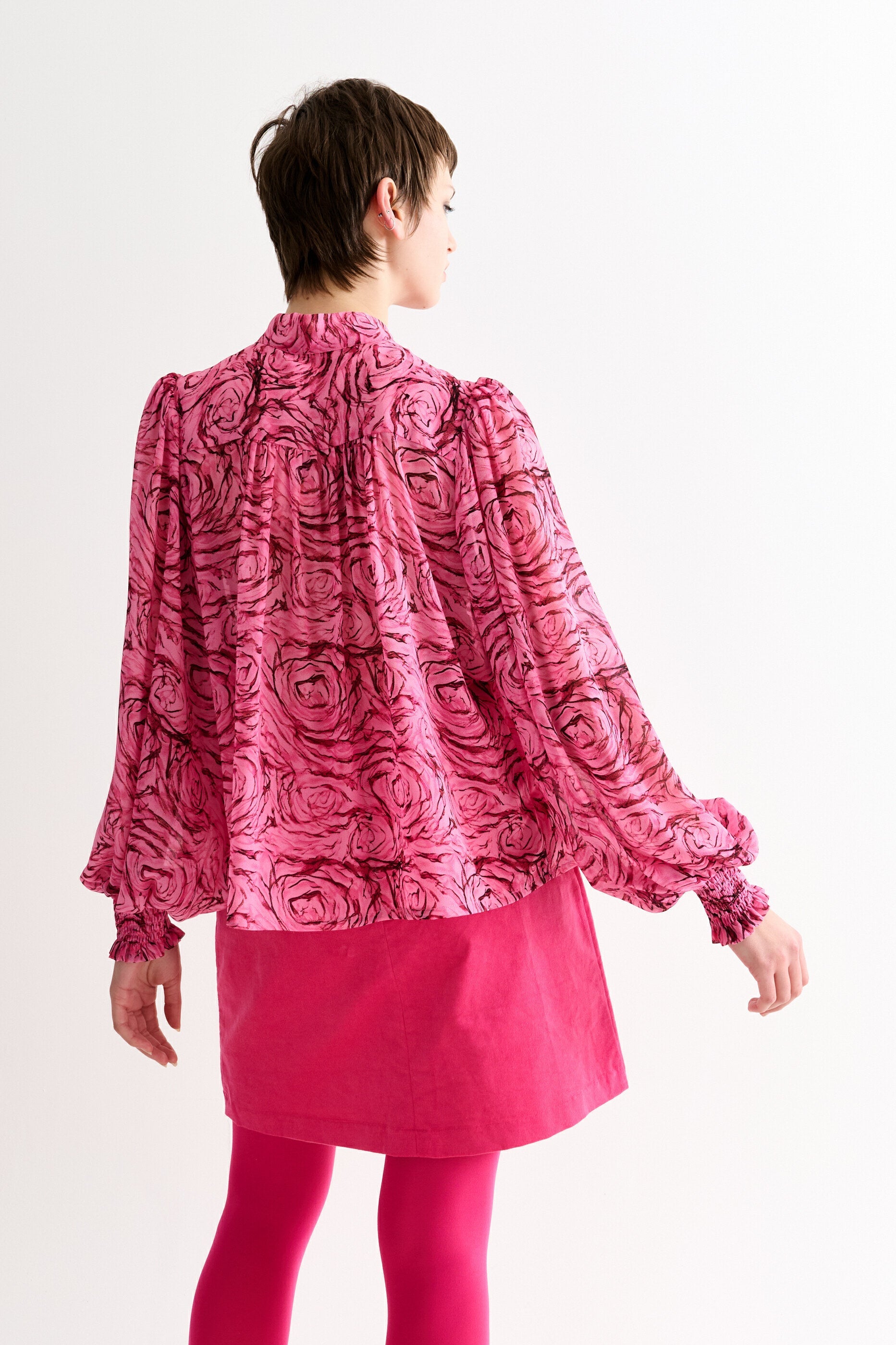 Boo Rosechild Tie Neck Blouse - Pink