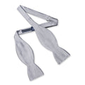Silver Satin Silk Self-Tie Bow Tie