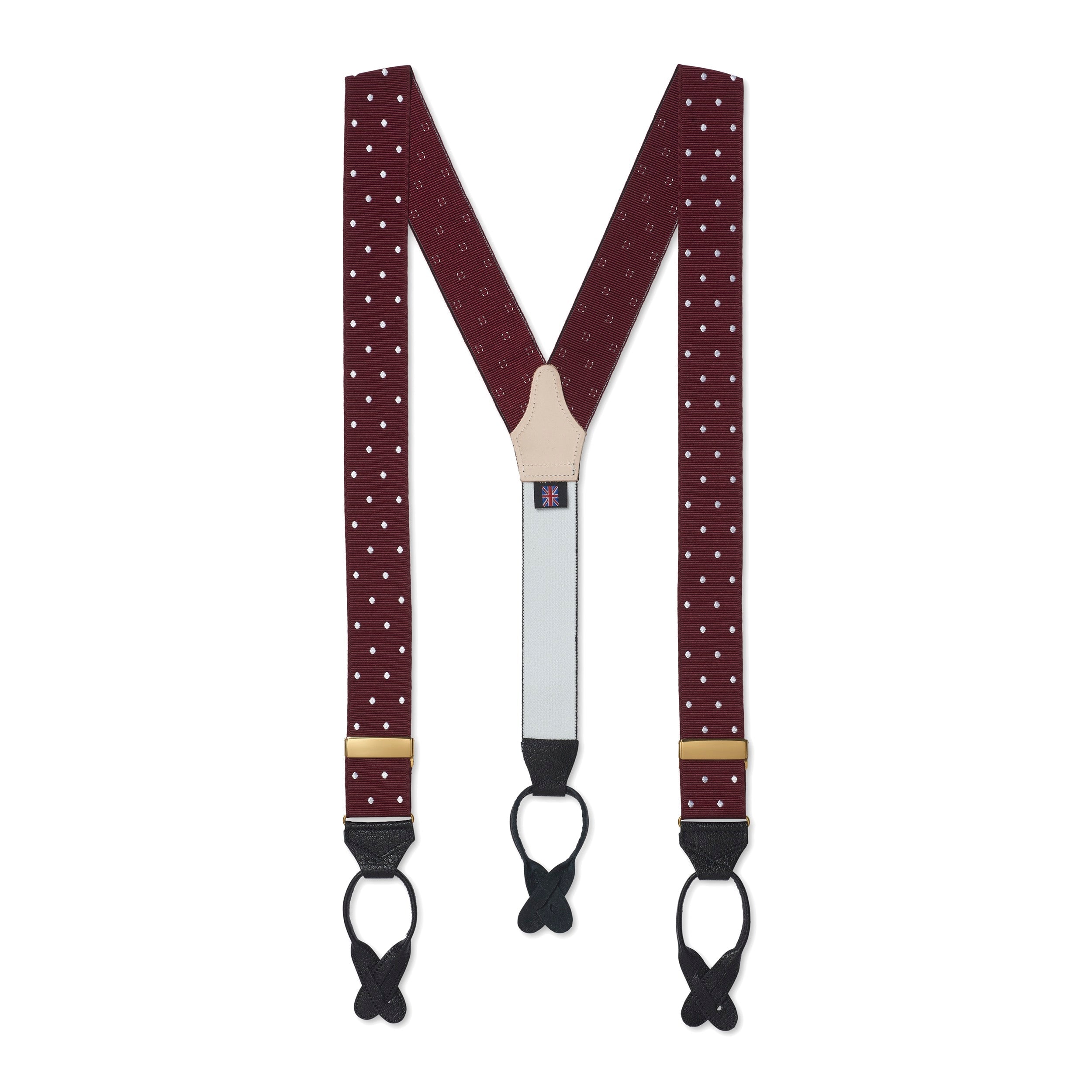 Wine & White Spot Moire Braces
