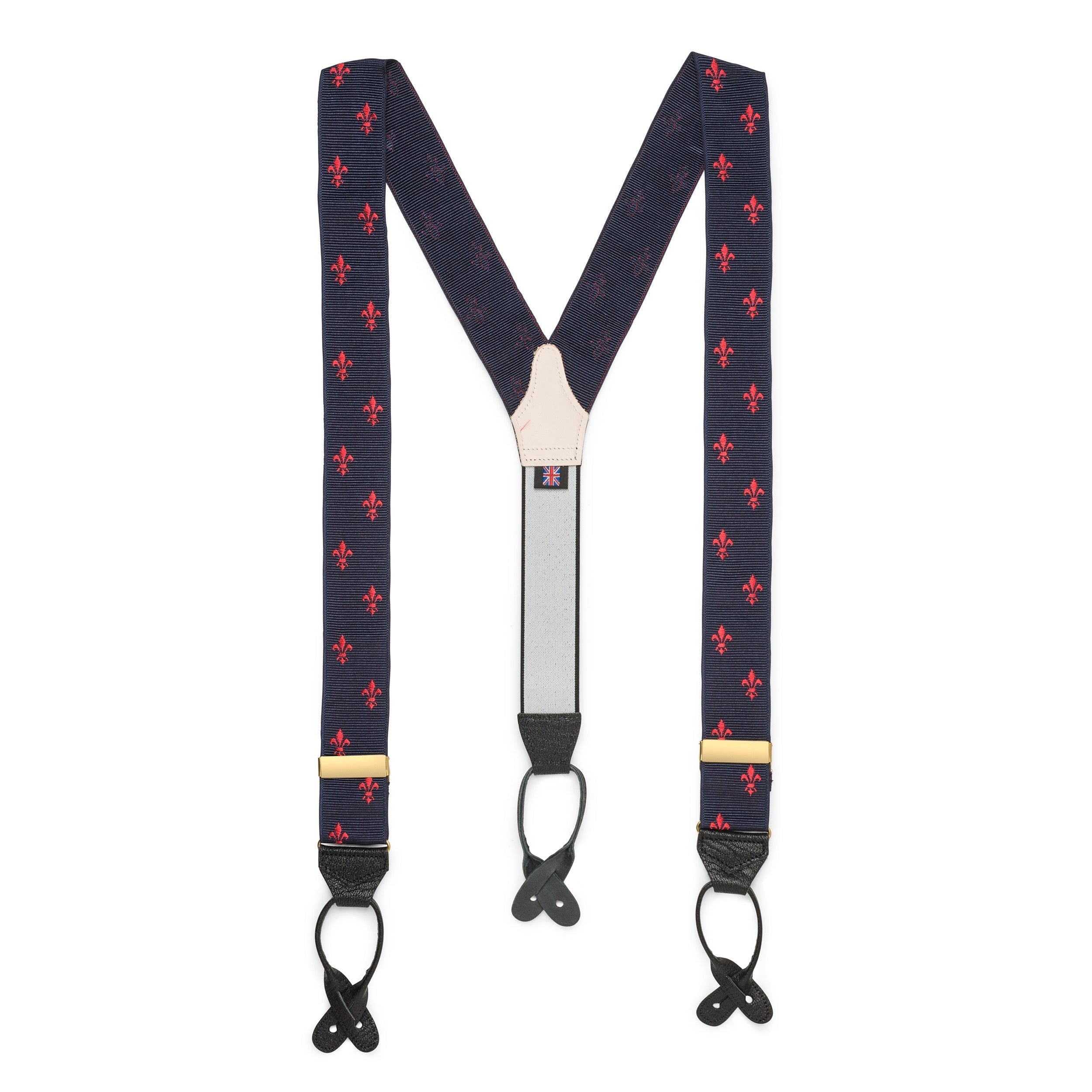 Fleur De Lys Braces In Navy
