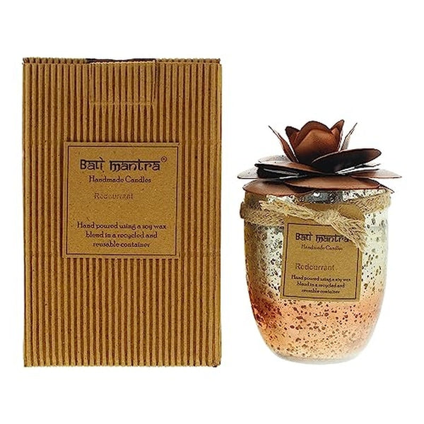 Bali Mantra Camellia Glass Copper Candle 500g - Redcurrant