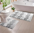 2 Pack Luxury Chenille Bathroom Rugs – Ultra Soft & Highly Absorbent