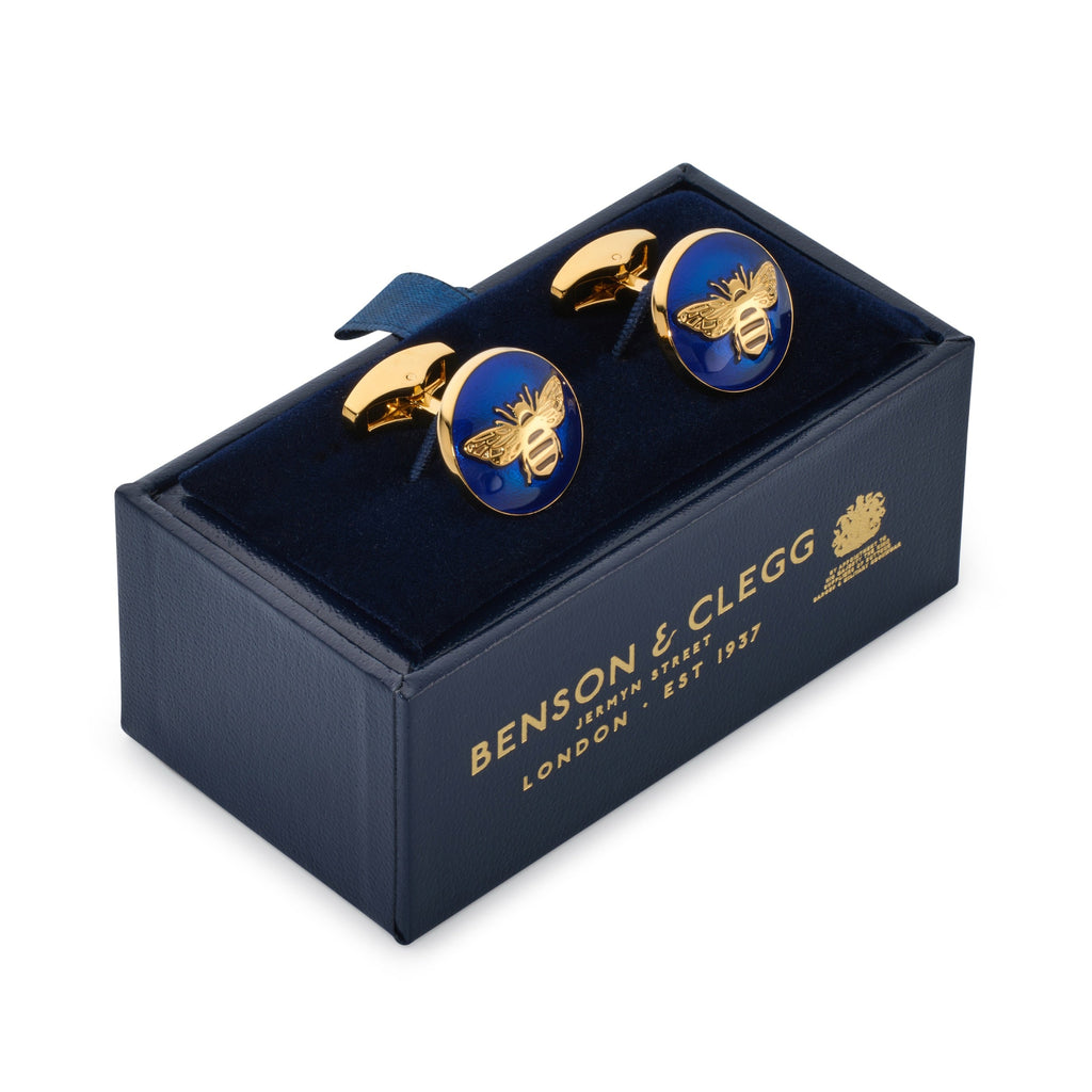 Bee Cufflinks In Blue