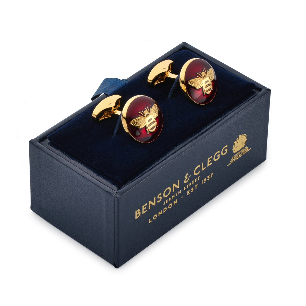 Bee Cufflinks In Red
