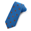 Fox Head Silk Tie in Azure Blue