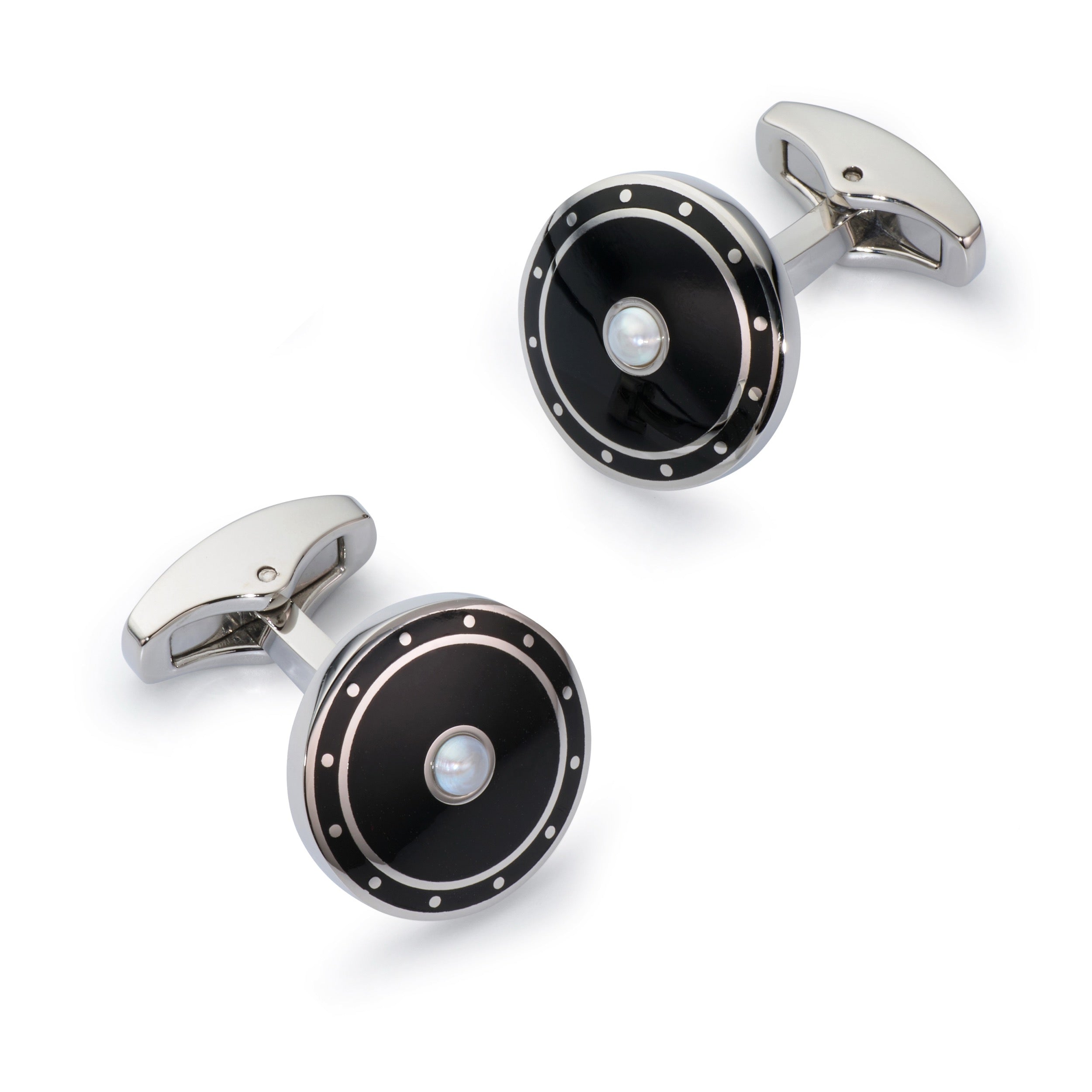 Halo Cufflinks In Onyx Black
