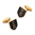 Heraldic Tower Shield Cufflinks In Onyx Black