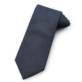 Plain Silk Reppe Tie In Charcoal Grey
