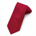 Plain Silk Reppe Tie In Crimson Red