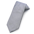 Plain Silk Reppe Tie In Pewter Silver