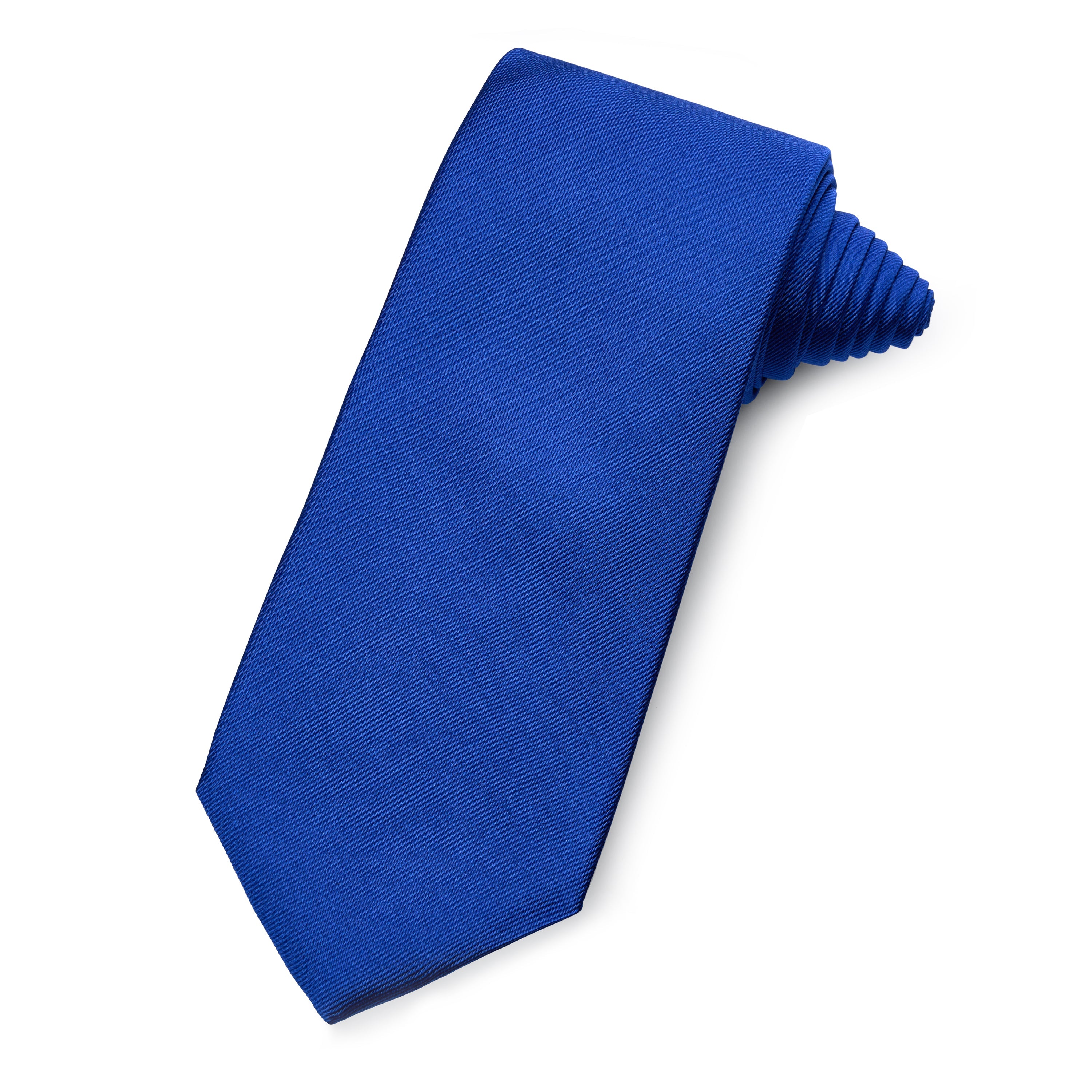 Plain Silk Reppe Tie In Royal Blue