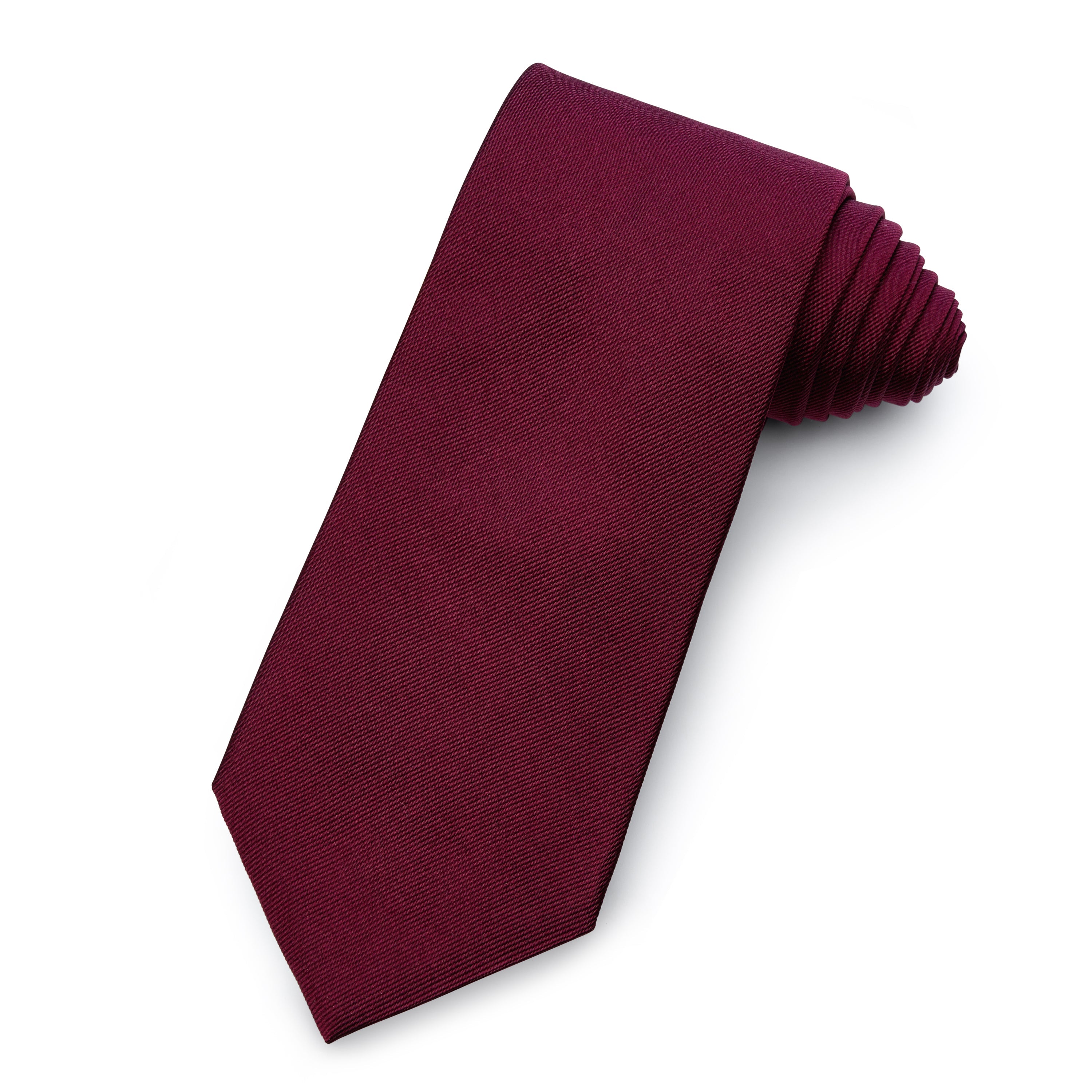 Plain Silk Reppe Tie In Vintage Burgundy