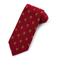 Rampant Lion Silk Tie In  Red