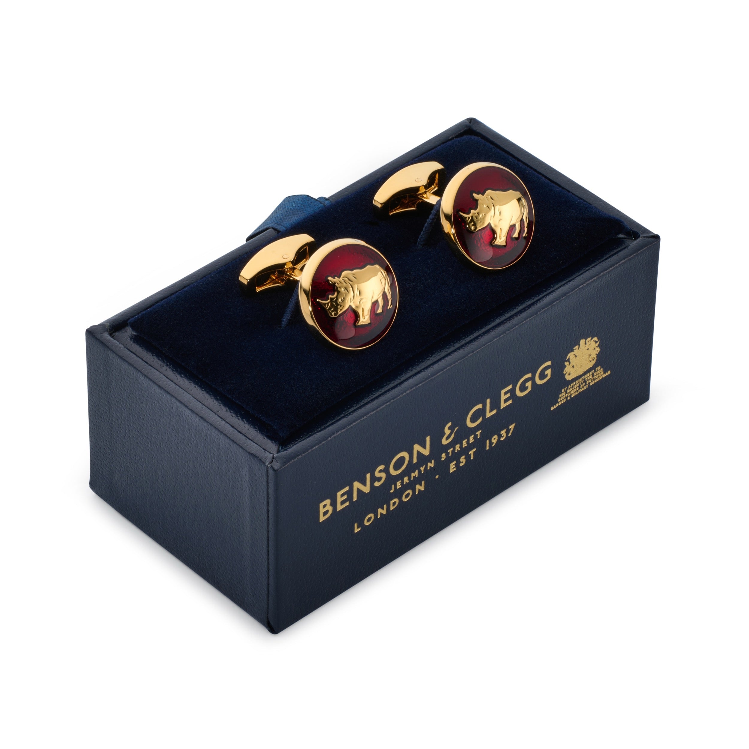 Rhino Cufflinks In Red