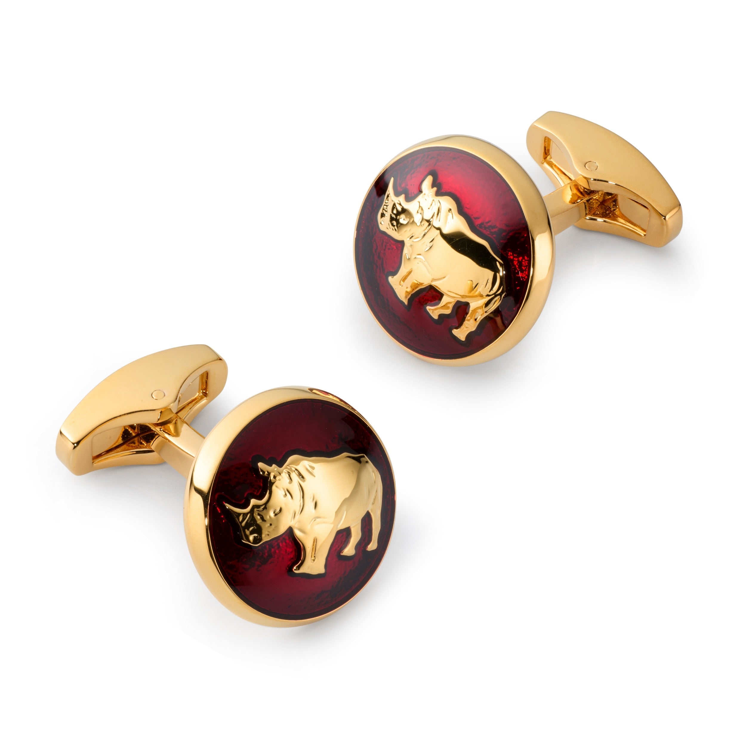 Rhino Cufflinks In Red