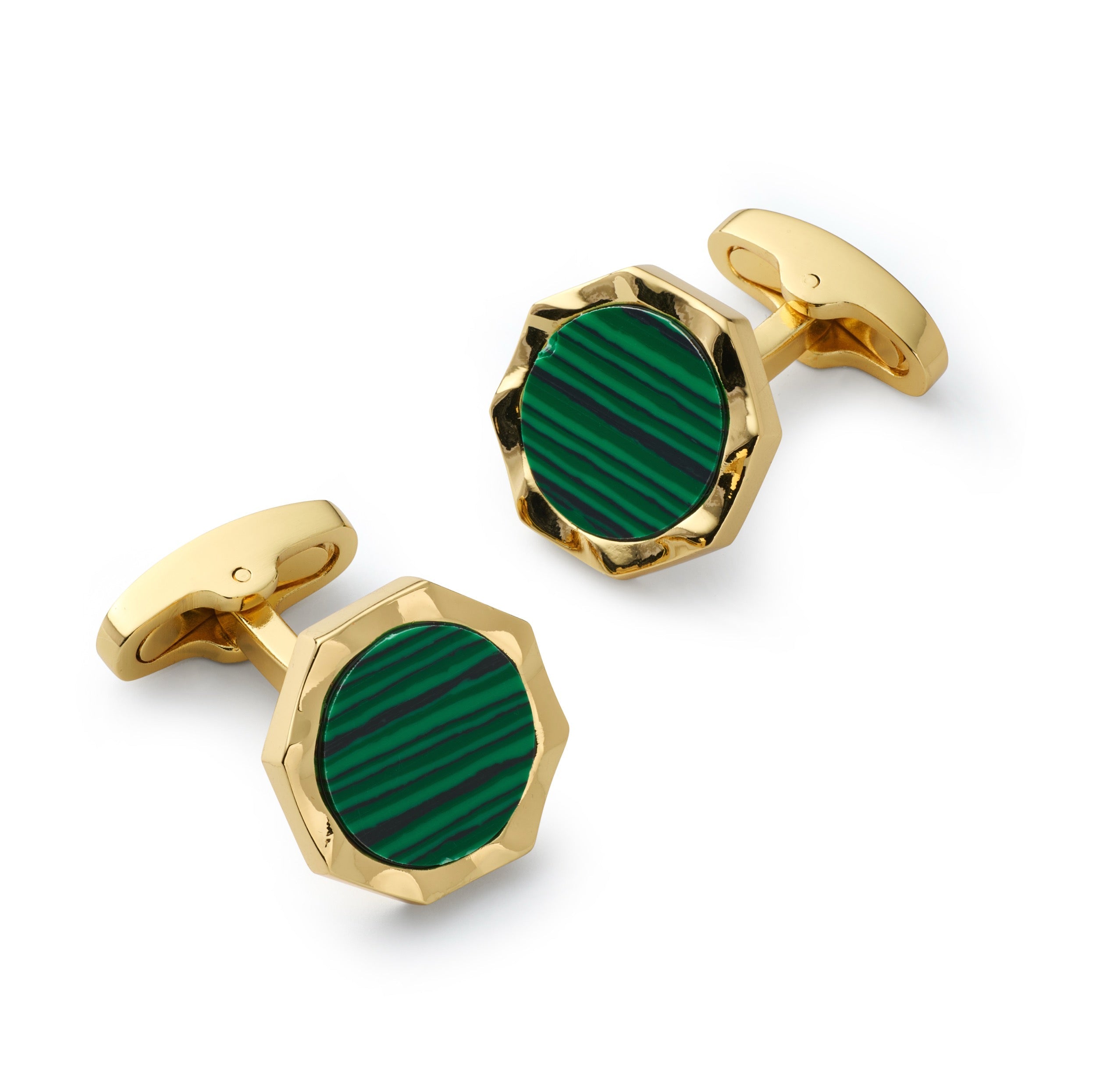 Signet Cufflinks In Malachite