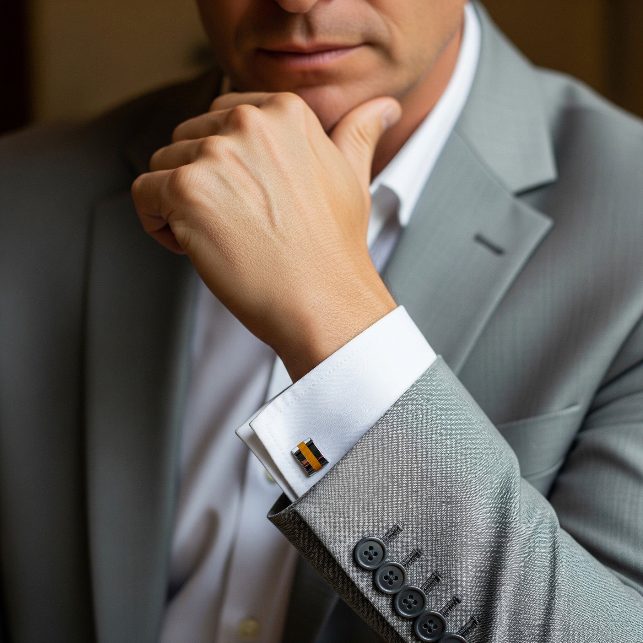 Contemporary Tigers Eye Cufflinks