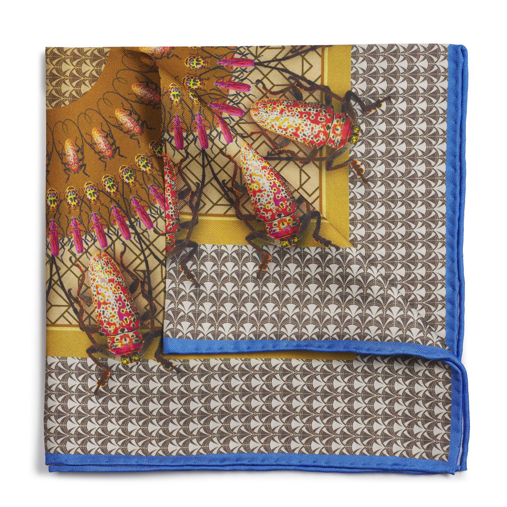 Beetle Parade Earth Pocket Square
