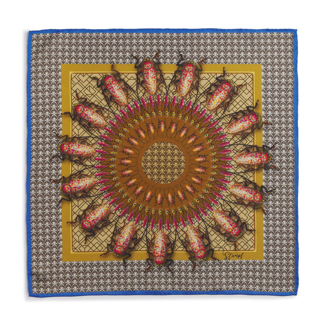 Beetle Parade Earth Pocket Square