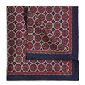 Circular Paisley (Wool & Silk Mix) Pocket Square In Navy