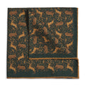 Countryside Hare (Wool & Silk Mix) Pocket Square In Green