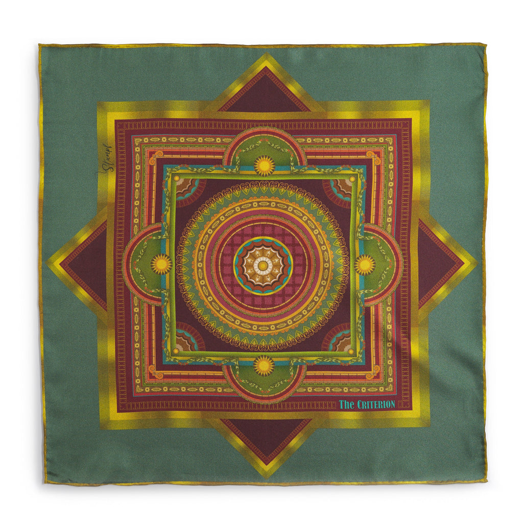 Criterion Foyer Turquoise Pocket Square
