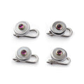 Sterling Silver And Mother Of Pearl With Pink Tourmaline Dress Studs