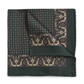 Ornate Paisley Silk Pocket Square In Green