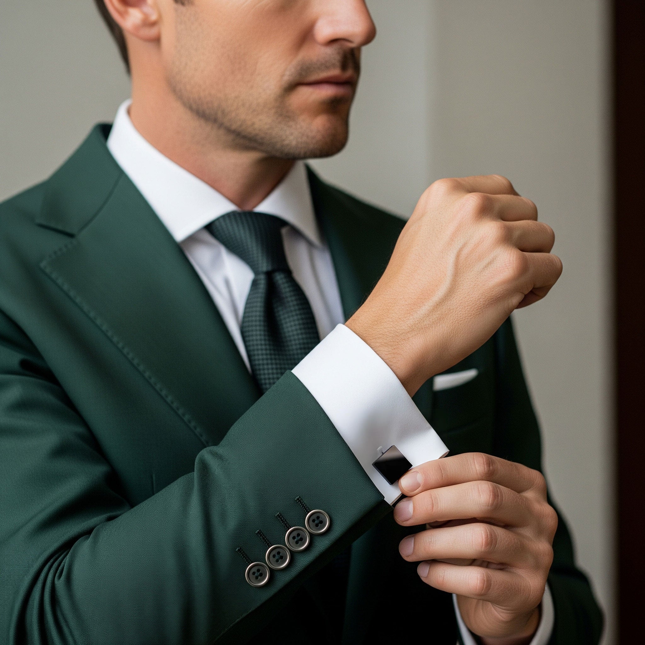 Square Cufflinks In Gun Metal