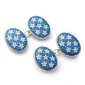 Star Sterling Silver Cloisonne Cufflinks In Blue
