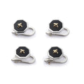 Sterling Silver And Onyx With 9ct Gold Stitch Dress Studs