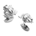 Frog Sterling Silver Cufflinks With Emerald Eyes