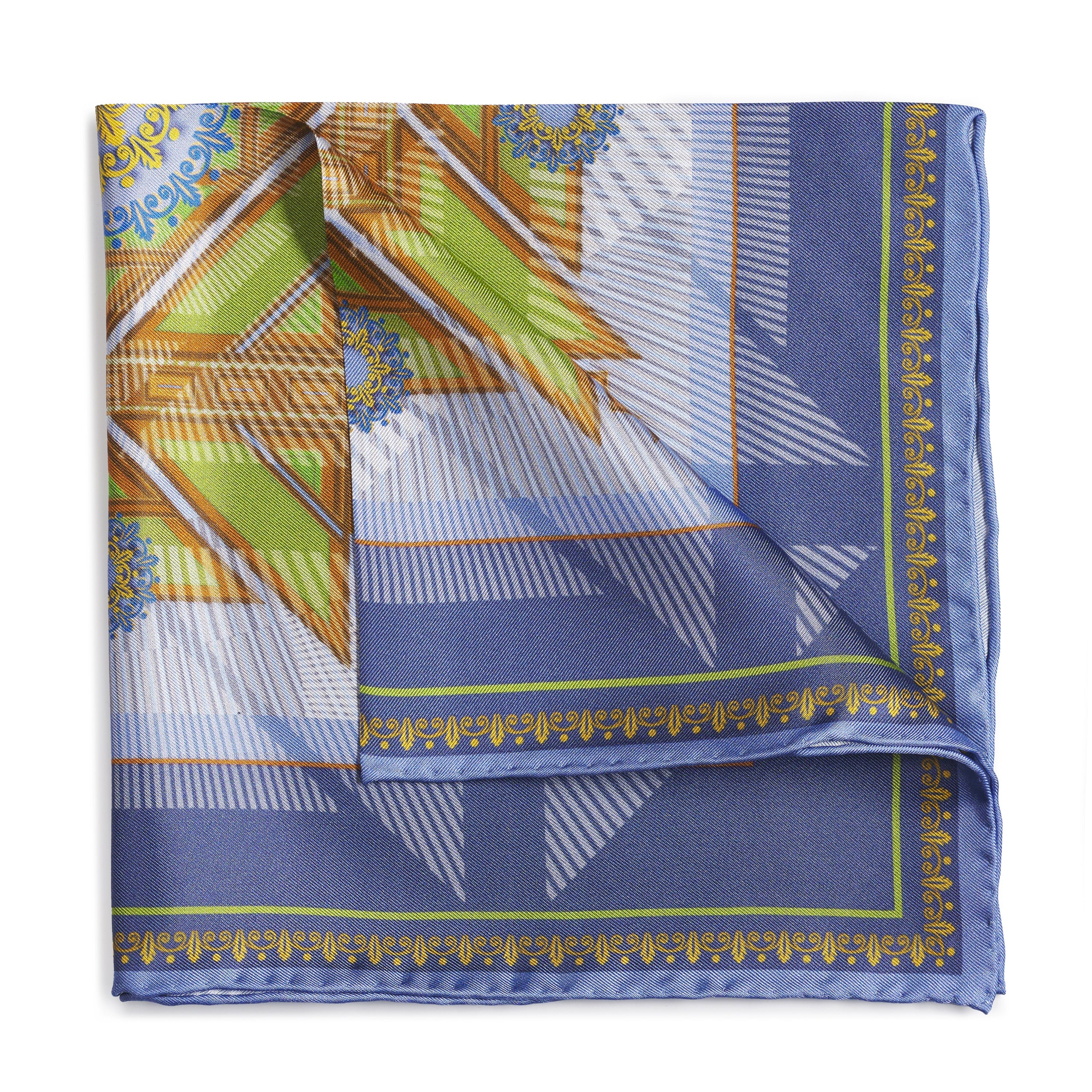 Edinburgh Saltire Waverley Blue Pocket Square
