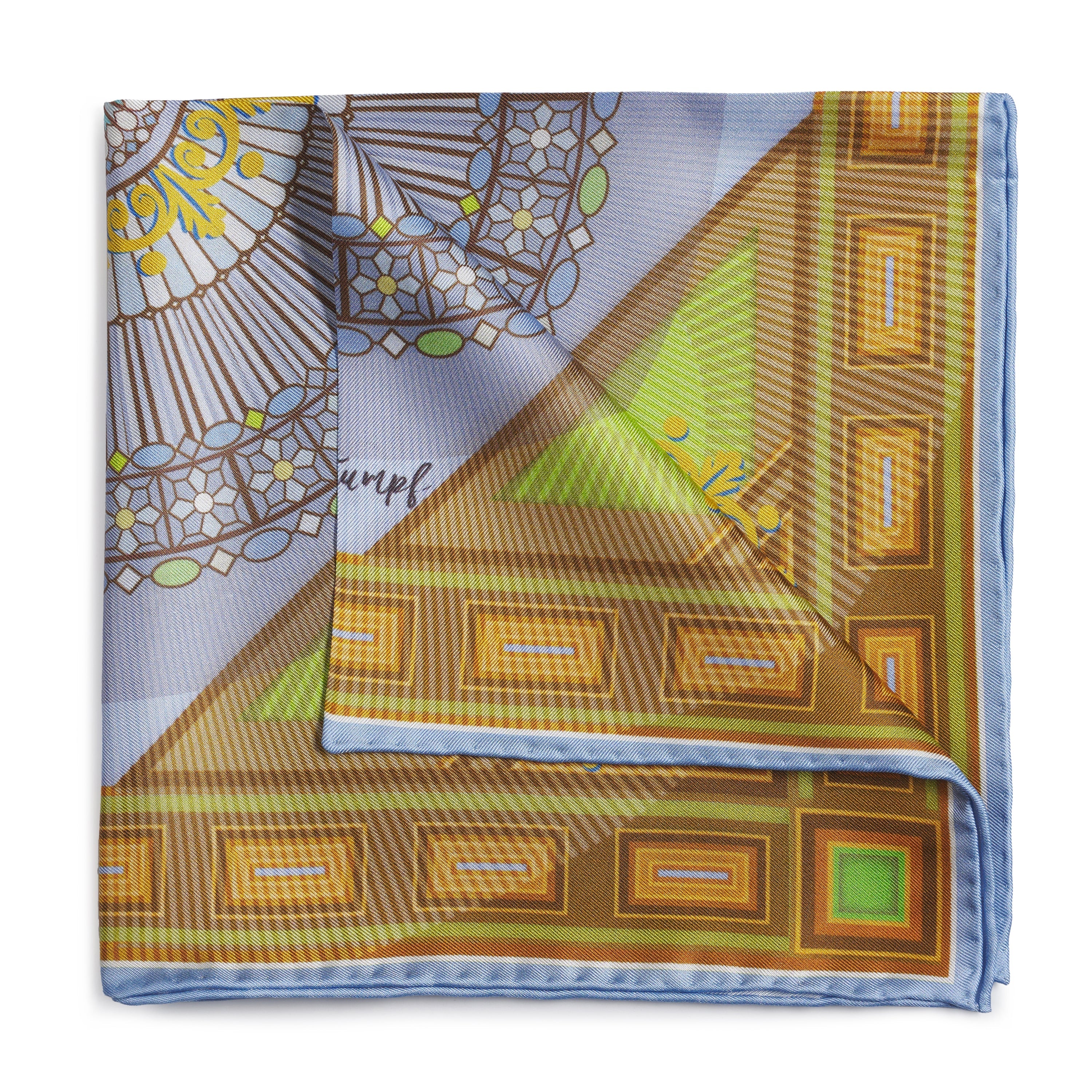 Edinburgh Saltire Waverley Green Pocket Square