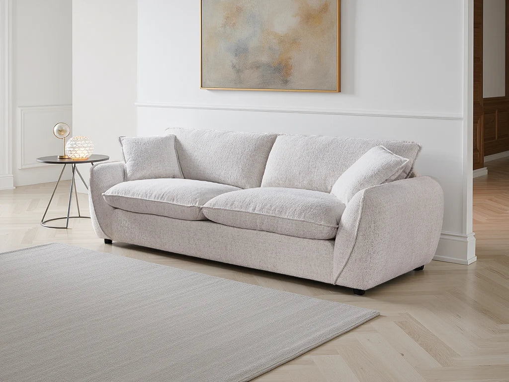 Berlin 3 Seater Sofa: Plush Comfort, Modern Style, Elegant Piping Detail