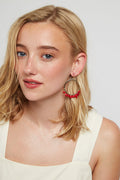 Louche Bernie Hoop With Red Stone - Gold
