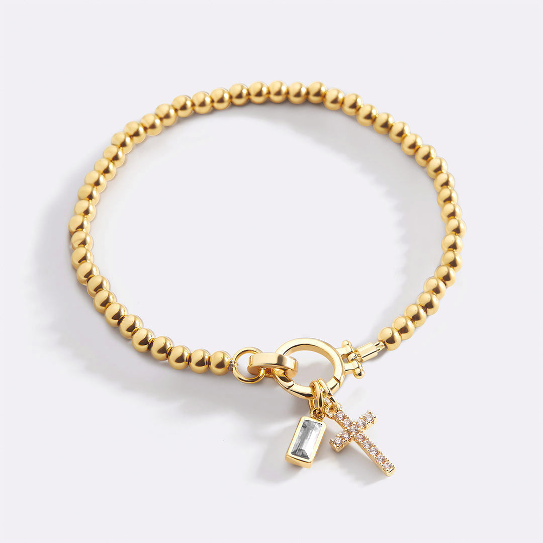 Cross Birthstone Bracelet