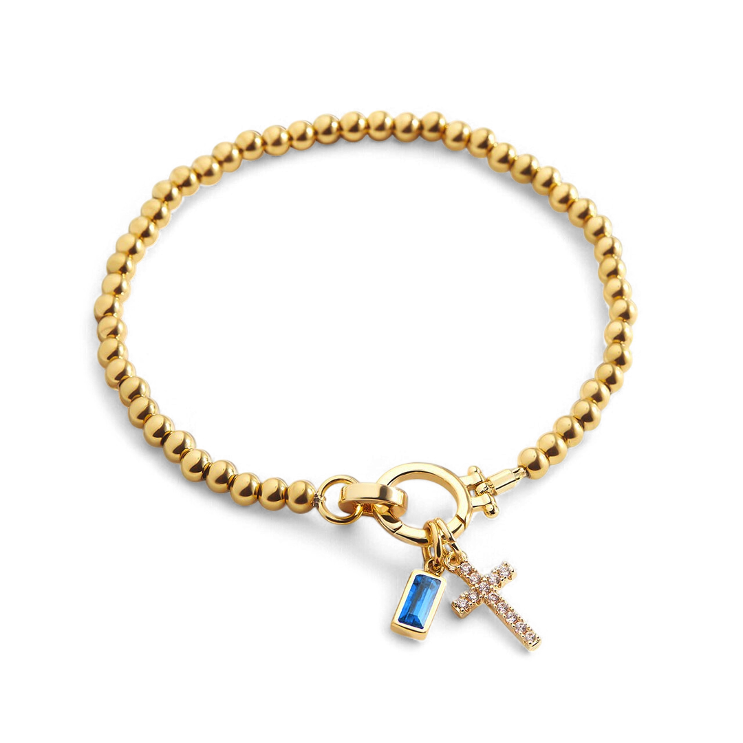 Cross Birthstone Bracelet