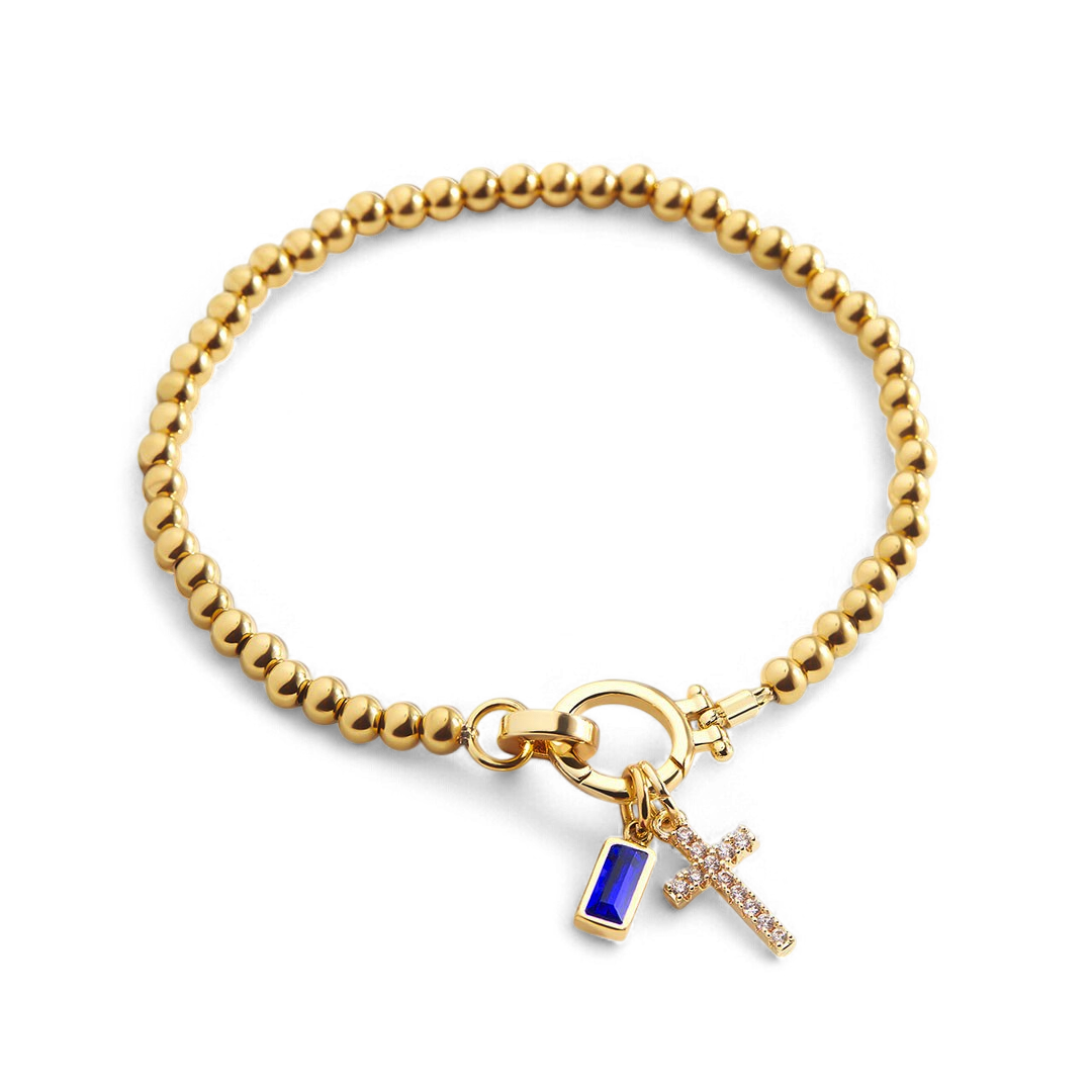 Cross Birthstone Bracelet