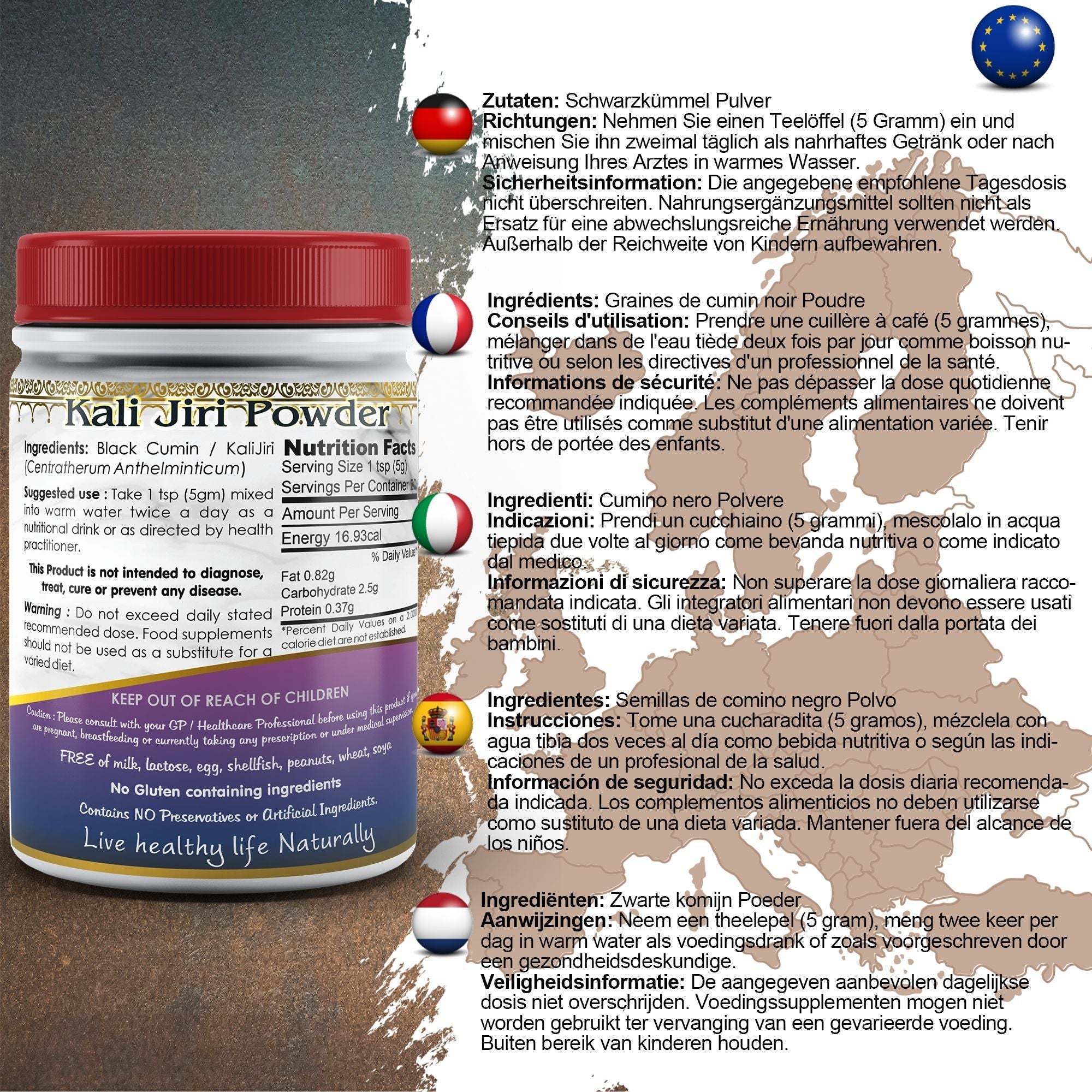 DivyaHerb Black Cumin Powder 100 gram - Daily Wellness Support