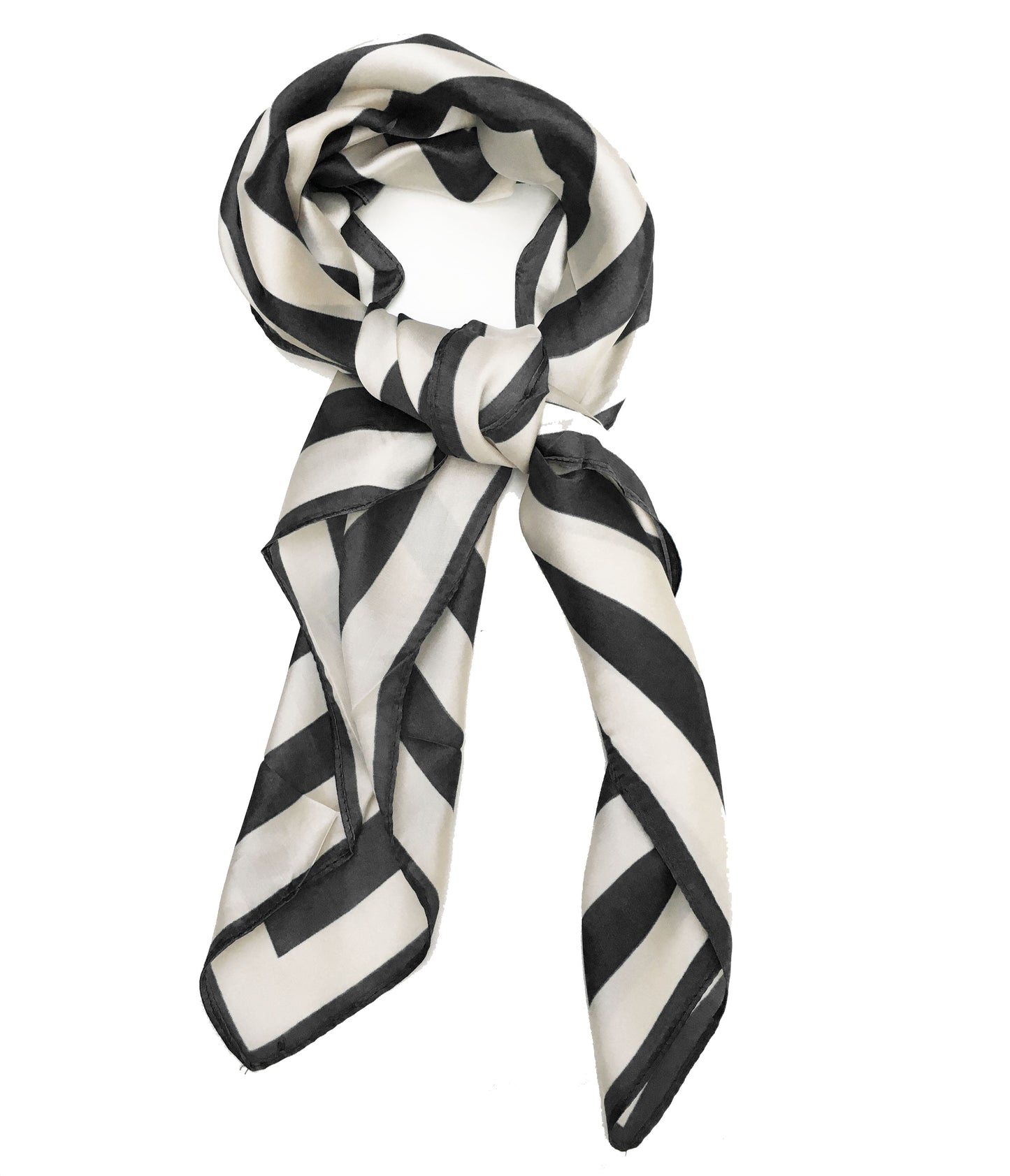 70cm x 70cm Square Scarf Black Stripes Scarf Thin Silky Womens Summer Spring