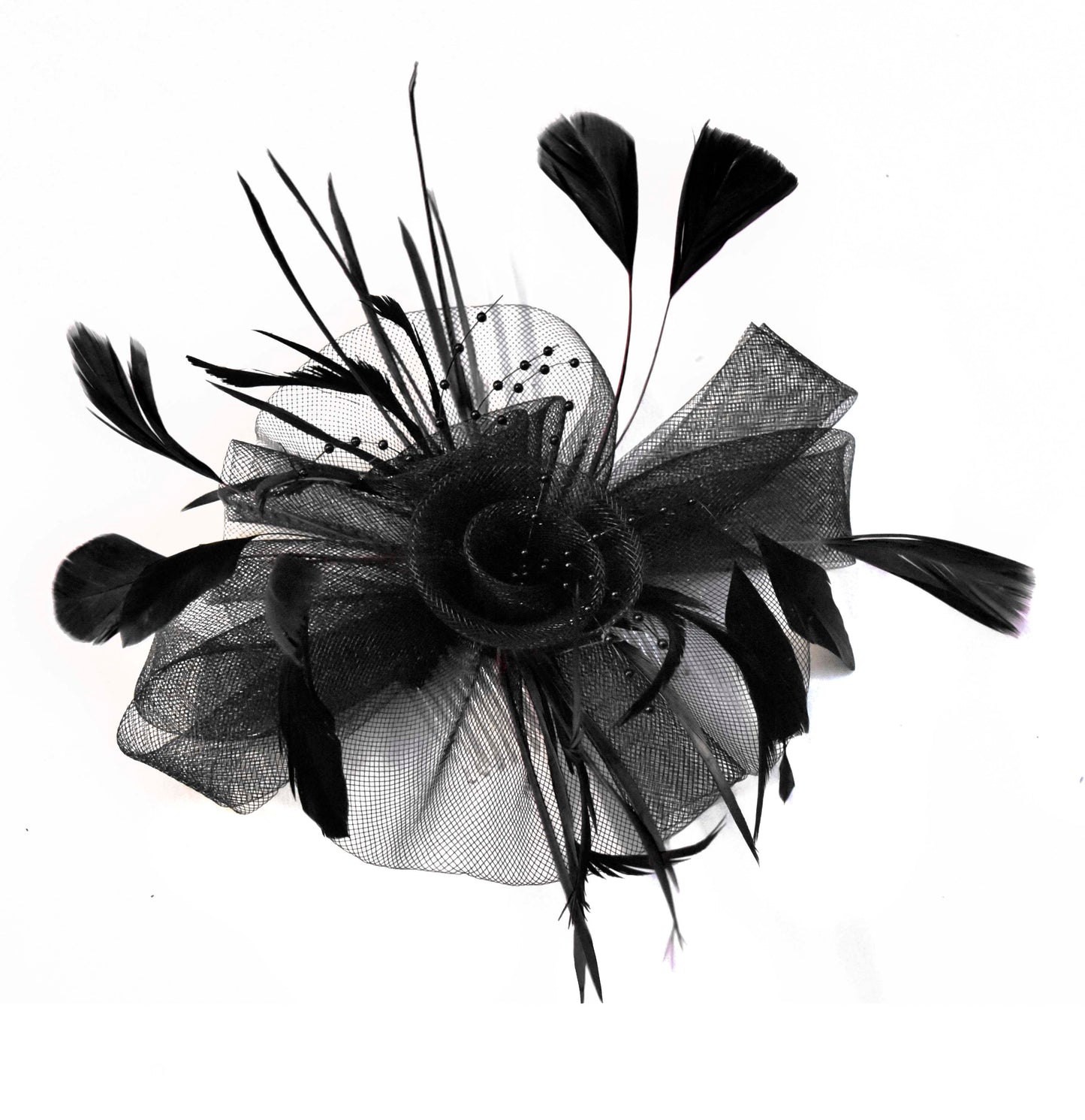 Black Butterfly Fascinator on Comb Headband or Clip