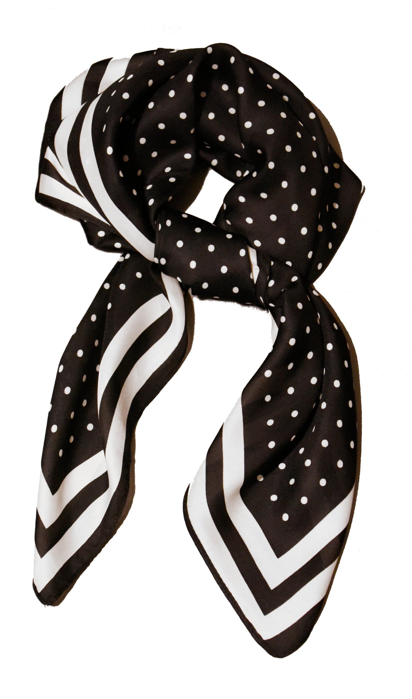 Black and White Polka Dot Scarf for Women