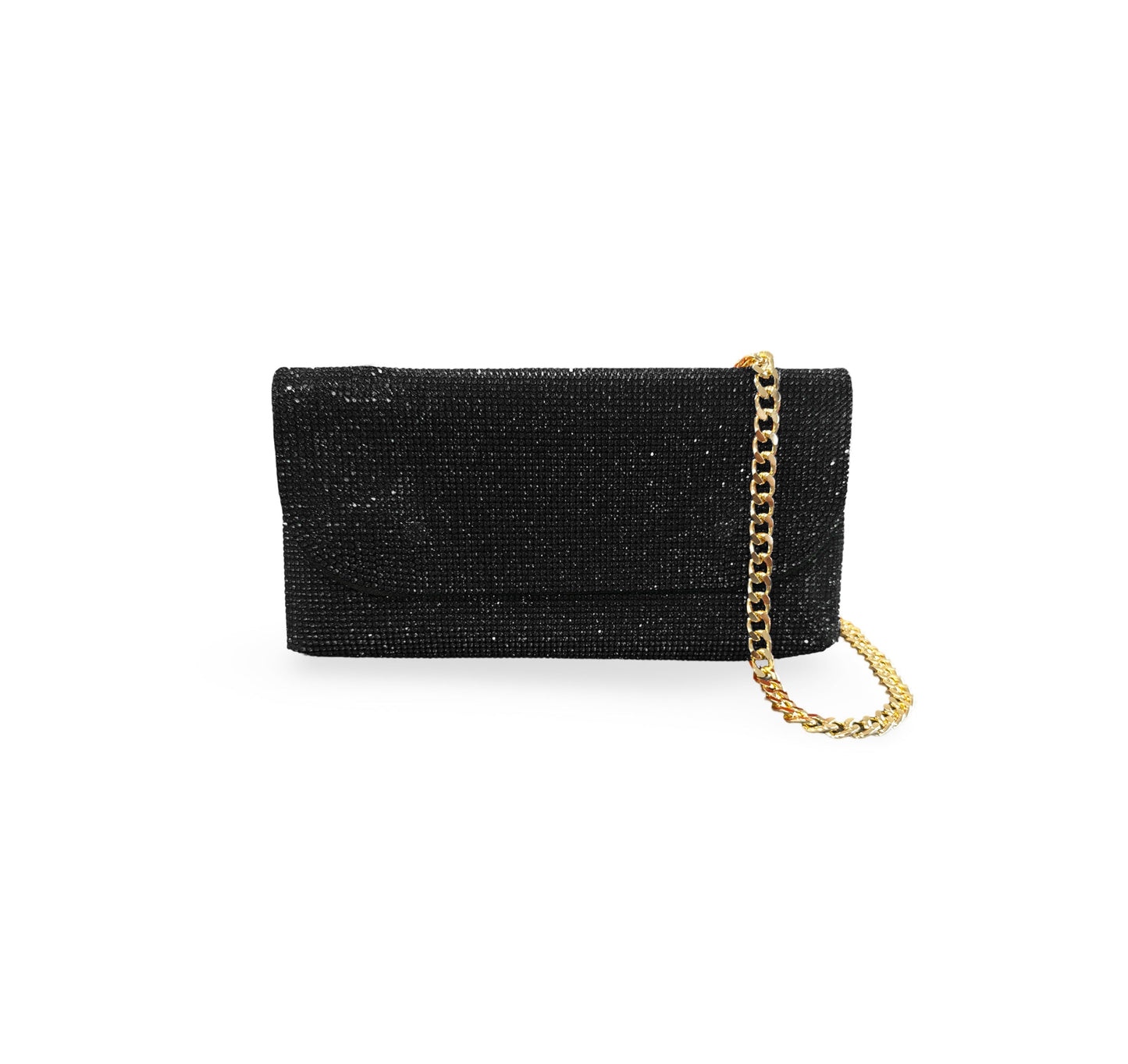 Caprilite Small Crossbody Bag Sparkly Crystal Clutch Fold Handbag Black