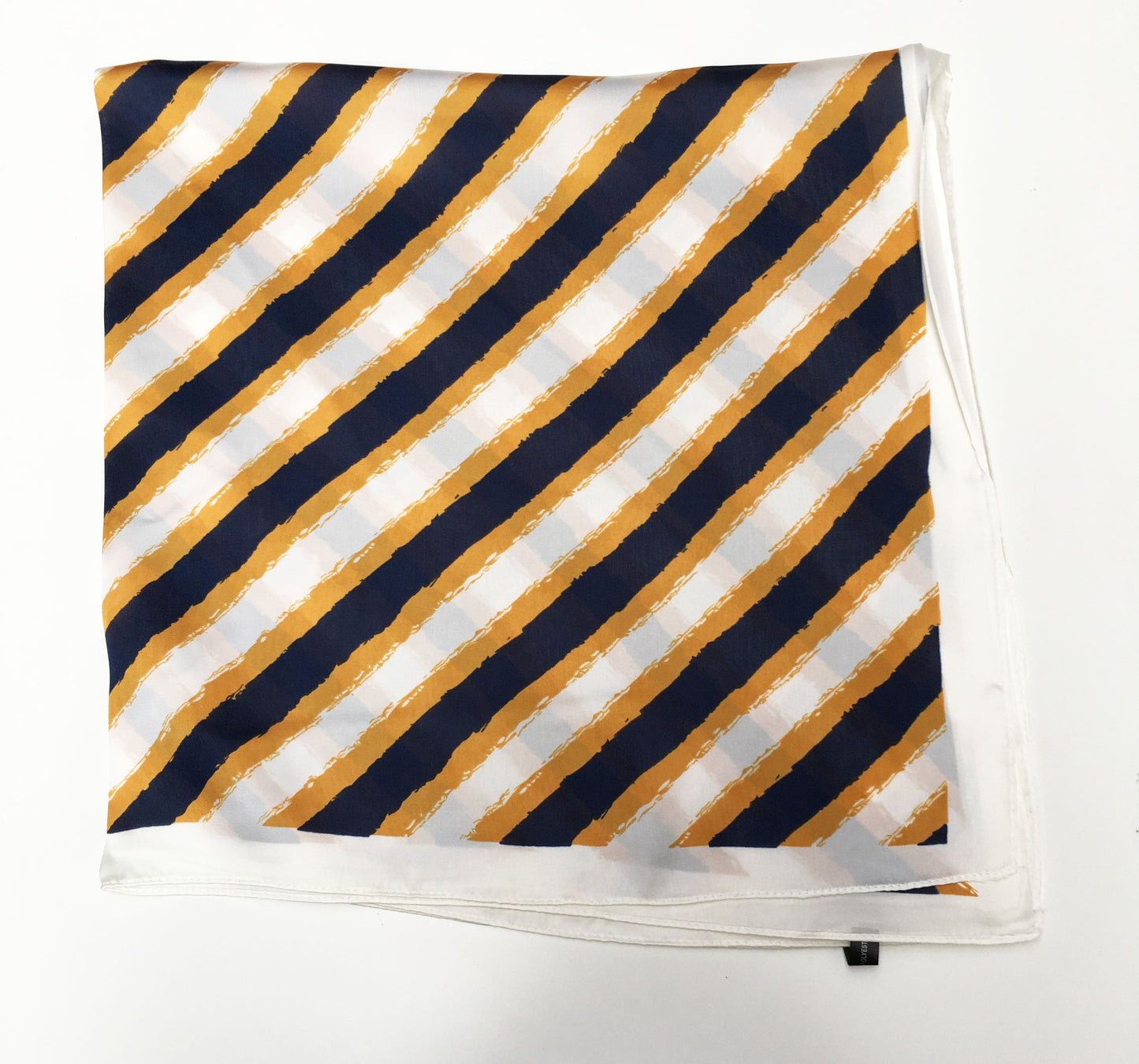70cm x 70cm Square Scarf Cream Mustard Black Stripes Scarf Thin Silky Womens Summer Spring