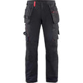 Blaklader 1522 Craftsmen 4-Way Stretch Trousers with Holster Pockets Black / Red