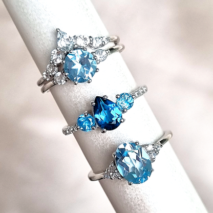 Selene Blue Topaz Ring Set in Sterling Silver