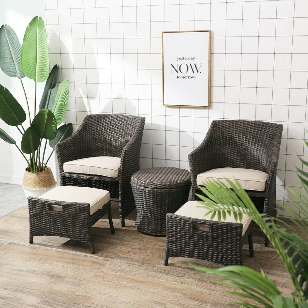 Bosco Rattan Garden Armchair And Ottoman, Indoor/ Outdoor Furniture